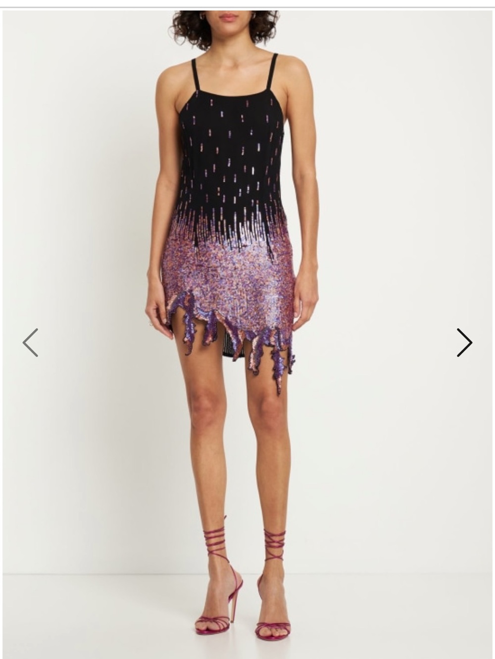 NWT Giuseppe Di Morabito Lilac Pink Sequin Asymmetric Mini Dress IT 38 US XS